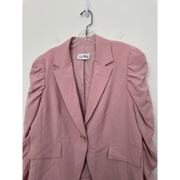 Joseph Ribkoff Pink Blazer One Button Ruched Sleeve Workwear Vintage Women's L - Picture 2 of 7